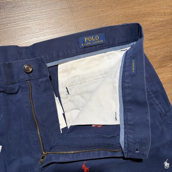 NWT Polo Ralph Lauren Men's 34 Navy All Over Pony Classic Fit 9" Shorts Navy Red - Picture 6 of 10